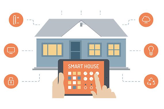 Smart house flat illustration concept